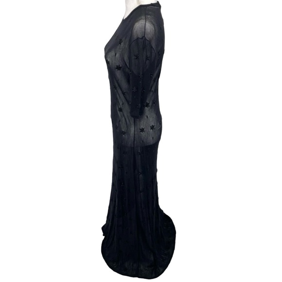 Vivienne Tam “Sheer Beauty” Embroidered Maxi Dress Size S/L Black - Picture 6 of 14